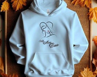 Wife Mom Boss Graphic Hoodie, Heavy Blend Cotton-Poly Sweatshirt