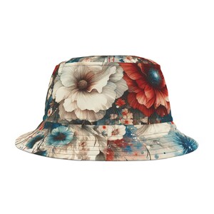 Bucket Hat, Vintage Hat, Kawaii Bucket Hat, Flower Bucket Hat, Women's Hat, Bucket Hat women, 4th of july outfit, Summer Hat, Men's Hat