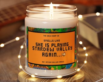 Smells Like She is Playing Stardew Valley Candle - Stardew Valley Gamer Gift - Funny Gift For Stardew Valley Lover