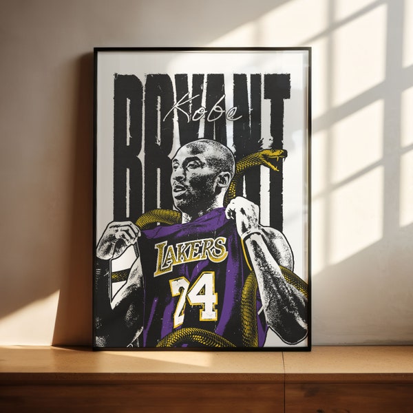 Kobe Bryant poster LA Lakers poster NBA poster Lakers poster Black Mamba poster framed for dad sport poster for son poster for friend poster