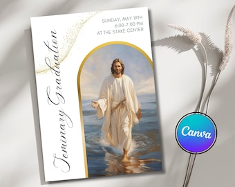 Seminary Graduation Invitation & Poster, Simple Editable Canva Template, Digital Download