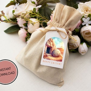 Religious Easter Gift Tag - Empty Tomb - Christian Gift Tag - Printable Treat Tag
