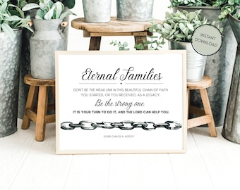 Eternal Families - Be the Strong One - LDS General Conference Quote - Digital Printable - Instant Download