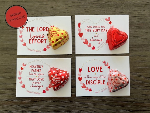 LDS Prophet Quotes - LDS Valentines Cards - Love Quotes - Primary & Young Women Handout - Ministering Gift - LDS Valentine Printable
