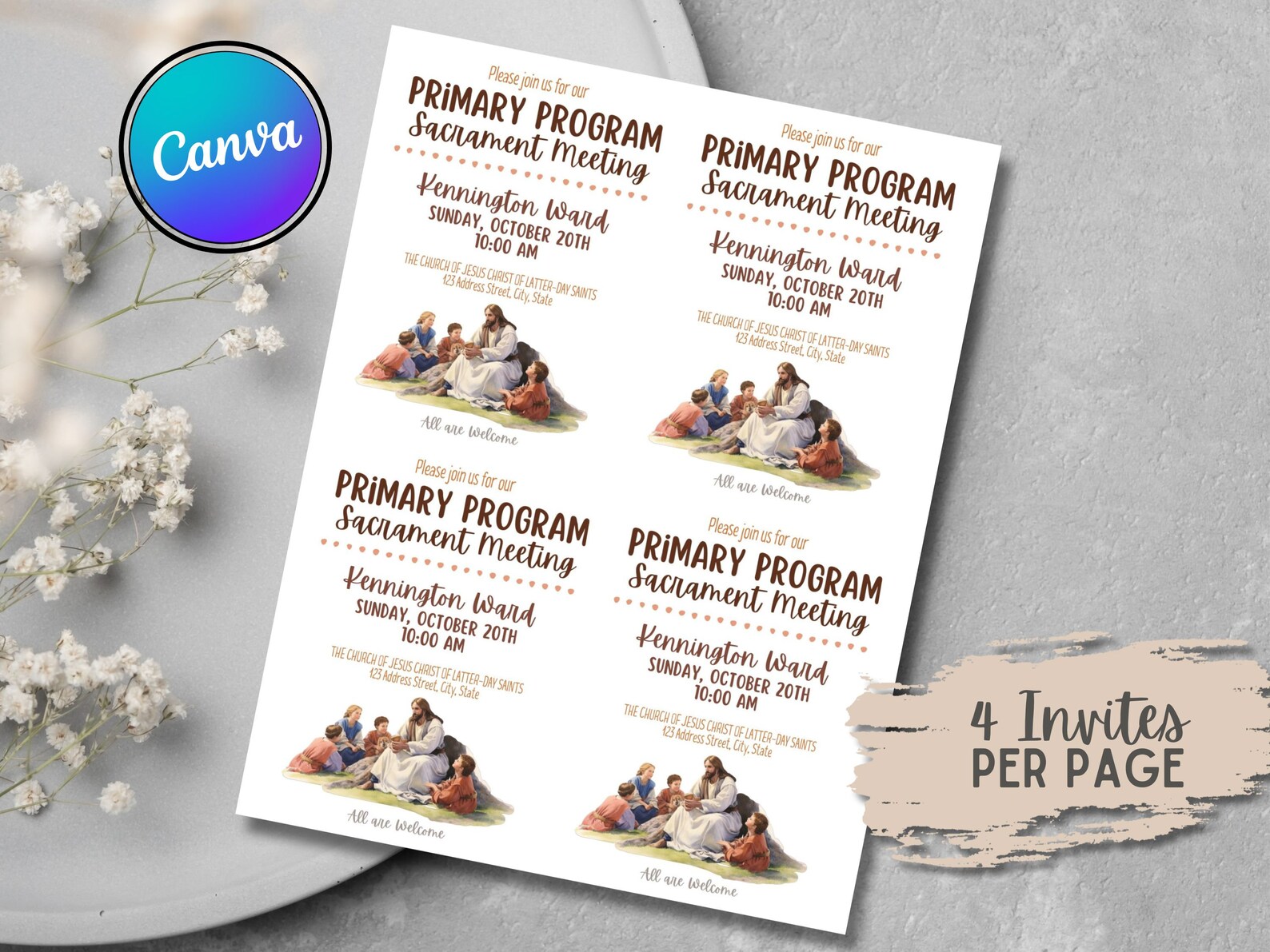 Primary Program Invitation - Children's Sacrament Meeting - Editable ...