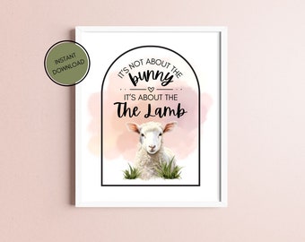 It's Not About the Bunny, It's About the Lamb - Christian Easter Instant Download - Wall Art - Gift - Handout