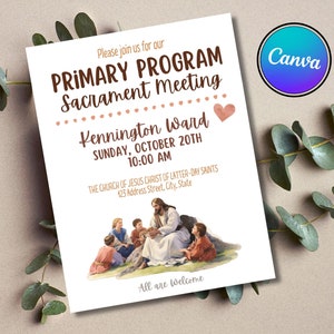 Primary Program Invitation - Children's Sacrament Meeting - Editable ...