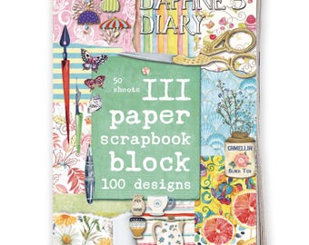 Bloque 3 de papel para manualidades del diario de Daphne • Paquete de papel para álbumes de recortes • Manualidades de papel y diario para hacer tú mismo