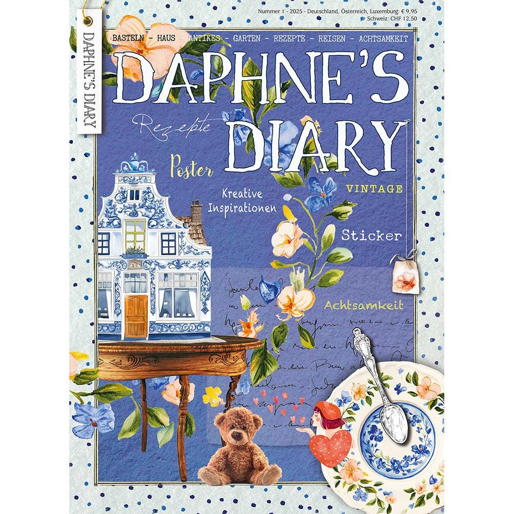 Daphne's Diary 01-2025 (Deutsch), cosy winter issue, a creative magazine about DIY, mindfulness, vintage, recipes, garden, and more!