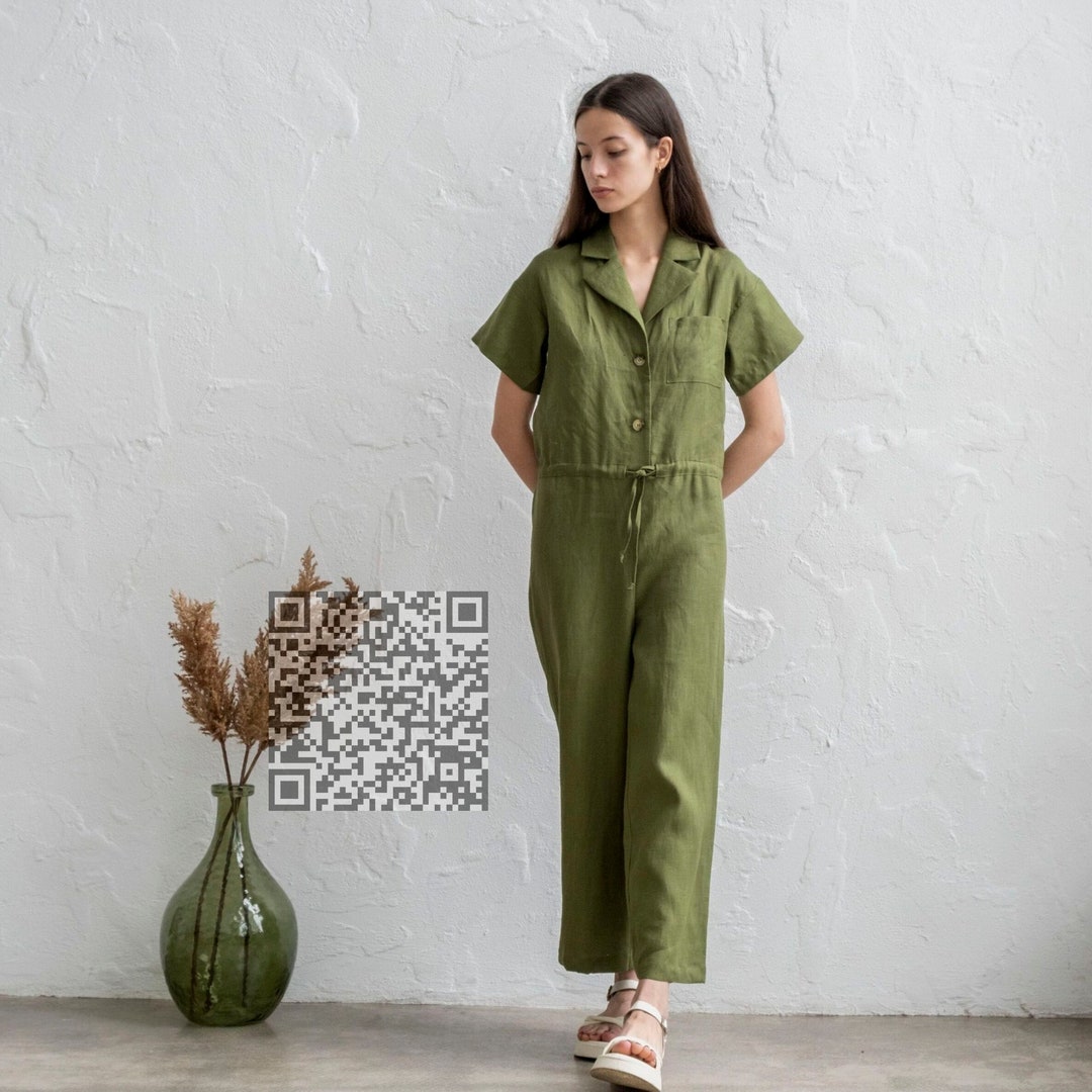 Coastal Cool Linen Cropped Jumpsuit main image 0