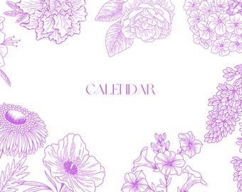 Lavender Floral Calendar