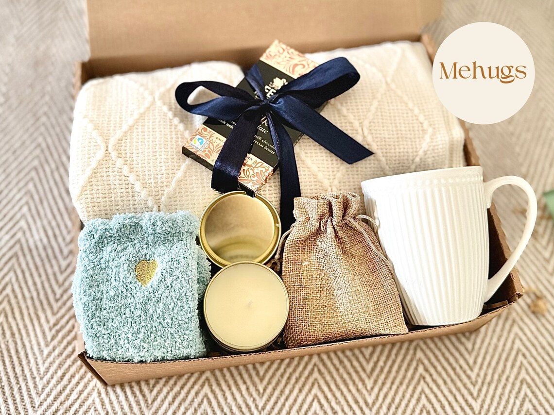 Cosy Self Care Package and Comfort Gift Basket for Coworker, Retirement ...