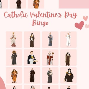 Valentines Bingo für Kinder Katholische Valentine Bingo Valentinstage Kinder Valentine Bingo Druckbare Heilige Zitate St Therese Von Lisieux Bingokarten