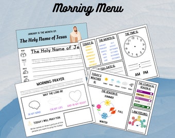 Christian Morning Menu | Preschool Handwriting Practice (Digital Download)