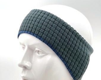 Handmade Earwarmer Headband, Midweight Cozy and Warm, Polartec® PowerGrid™ Fleece, Gray