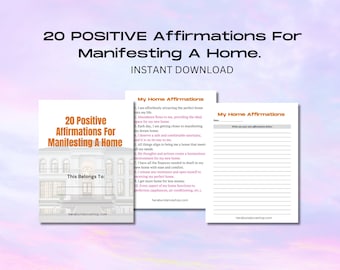 20 Positive Affirmations For Manifesting A Home Printable Download