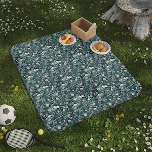 Sea Stones Picnic Blanket, Soft Waterproof Beach Blanket, Outdoor Blanket, Camping Blanket, Carrying strap included, 61”x 51” Printed Design