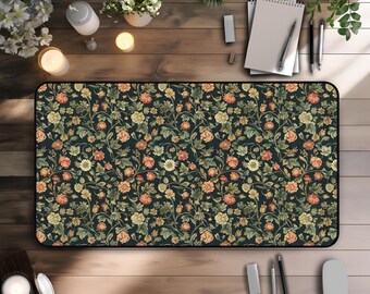 Floral Desk Mat, Cute Desk Mat Aesthetic, Custom Mouse Pad Desk Decor, Boho PC Accessories, 3 sizes, Boho Decor Gifts, Cute Desk Accessories
