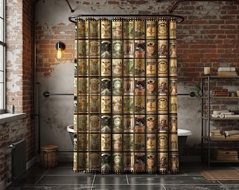 Witchy Tarot Cards Shower Curtain, Boho Whimisgoth Bathroom Decor, Witchy Gift for Tarot Lover, 71" x 74" Long Shower Curtain, New Home Gift
