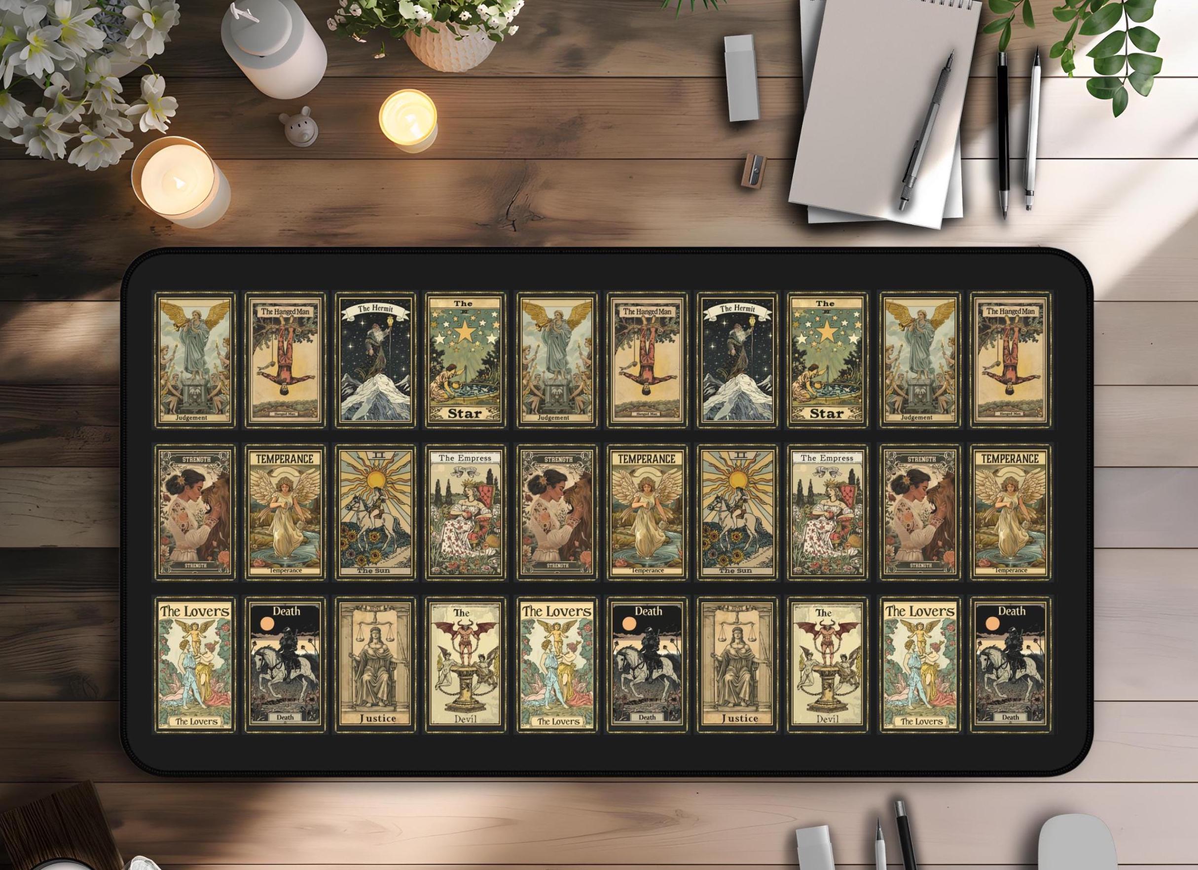 Tarot Cards Desk Mat, Cute Deskmat Aesthetic, Custom Mouse Pad Desk Decor, Witchy PC Accessories, 3 sizes, Whimsigoth Decor, Witchy Gifts