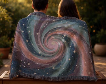 Astronaut Floral 100% Cotton Woven Blanket, Space Lover Gift