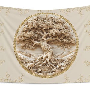 Tree of Life Altar Cloth 36x26 inch Tarot Cloth, Altar Decoration or Custom Wall Tapestry, Occult Decor Gift, Witchy Gifts