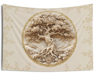 Tree of Life Altar Cloth 36x26 inch Tarot Cloth, Altar Decoration or Custom Wall Tapestry, Occult Decor Gift, Witchy Gifts