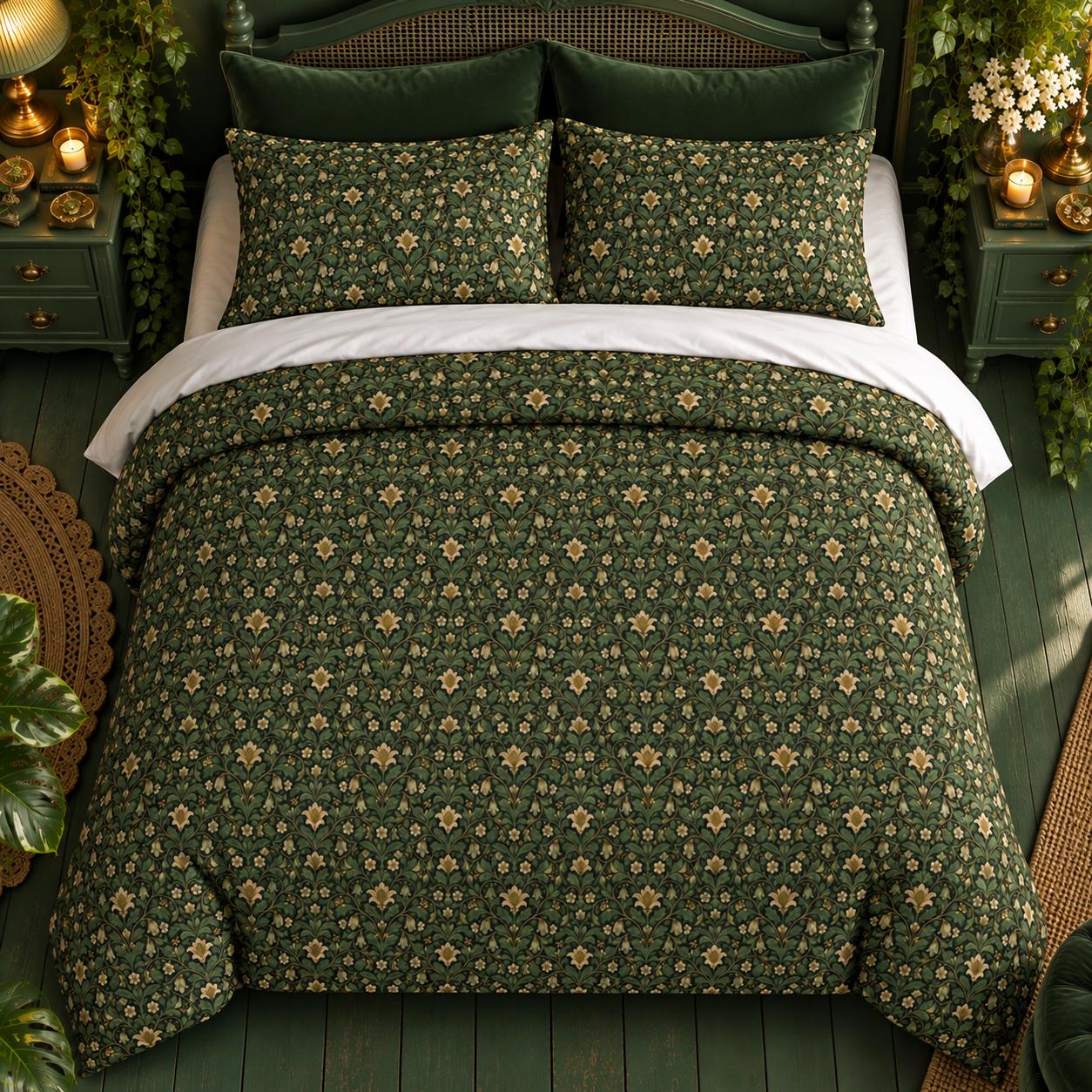 *＊* William Morris 掛け布団カバー DLサイズグリーン①*＊* Green William Morris Duvet - Etsy
