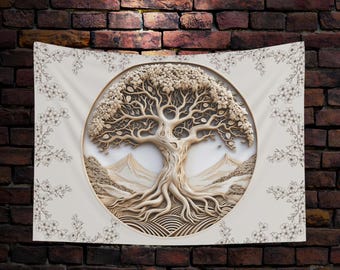 Tree of Life Altar Cloth, Occult Tapestry, Witchy Decor
