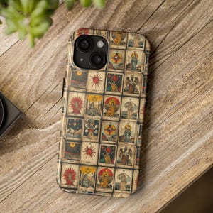 Coque de portable avec collage de cartes de tarot, impression légère, solide et résistante aux chocs pour iPhone 11,12,13,14,15,16 Pro Max Samsung Galaxy 21,22,23,24