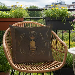 Almohada de exterior Queen Bee, resistente al agua y a los rayos UV, estilo bohemio, ideal como regalo para ella, 3 tamaños y diseño estampado.
