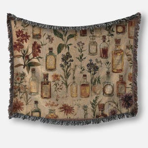 Witchy Heirloom Woven Throw Blanket/Jacquard Tapestry Wall Hanging/Altar Cloth/Bed Cover/100% Cotton/3 sizes/Room Decor Aesthetic