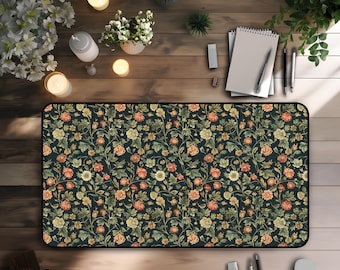 Floral Schreibtischmatte, süße Schreibtischmatte Ästhetik, benutzerdefinierte Mauspad Schreibtisch Dekor, Boho PC Zubehör, 3 Größen, Boho Decor Geschenke, süßes Schreibtisch Zubehör