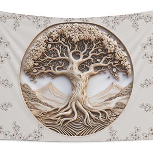Tree of Life Altar Cloth 36x26 inch Tarot Cloth, Altar Decoration or Custom Wall Tapestry, Occult Decor Gift, Witchy Gifts