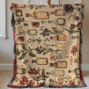 Witchy Heirloom Woven Throw Blanket/Jacquard Tapestry Wall Hanging/Altar Cloth/Bed Cover/100% Cotton/3 sizes/Room Decor Aesthetic