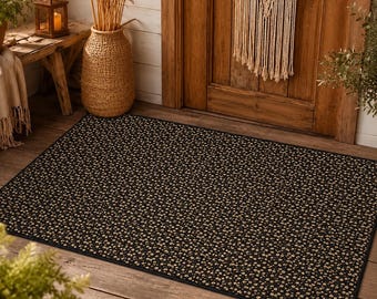 Dark Cottagecore Floral Floor Mat, Durable Entryway Rug, Doormat, Non-slip Bathroom Rug or Bedside Rug, 4 Sizes, Low Profile