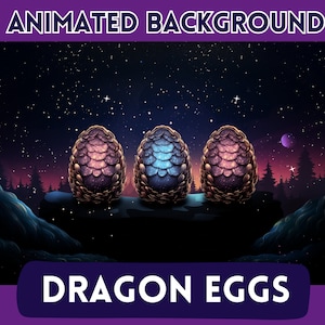 Vtuber Stream Background, Vtuber Animated Background, Twitch Stream Overlay, Vtuber Asset, Mystical Stream Background, Dragon Egg