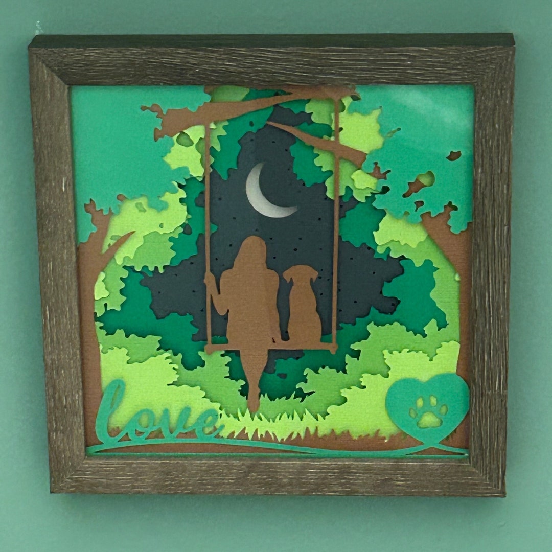Dog and Me Lighted Shadow Box Etsy