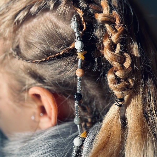 Viking Hair Beads; Gemstone Extensions