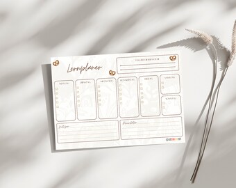 German & English Study Planner | Weekly Language Learning (PDF)