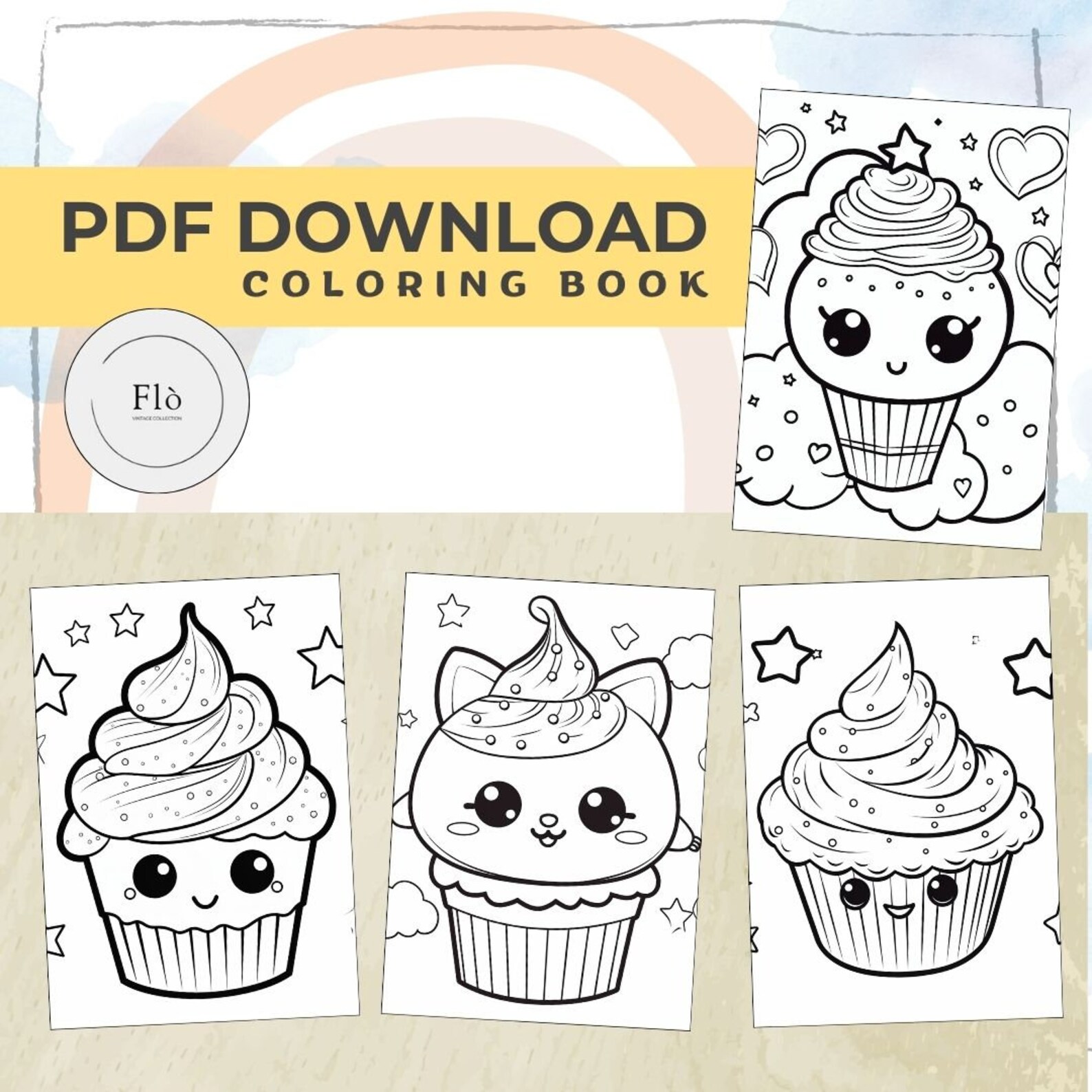 Kawaii Sweet Treats Coloring Pages for Kids Cute, Cuddly, and Creative ...