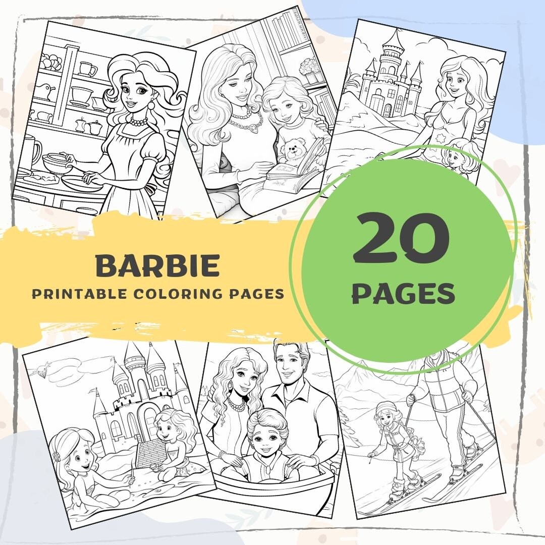 Barbie Family Coloring Book, Printable Coloring Sheets, Educational ...