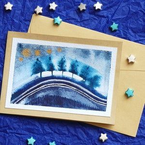 Silent Night Christmas Cards 5th Set, Christmas gift, gift for art lovers, festive greeting card