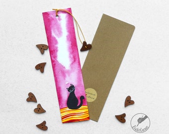 Black Cat Bookmark Cute Cat Gift For Cat Owner Gift Cat Lover Gift Hand Painted Bookmark Cat Mom Gift Cute Kitty Gift For Book Lover Gift