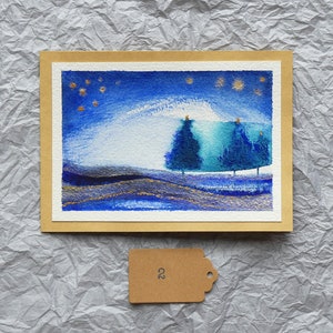 Silent Night Christmas Cards 6th Set, Christmas gift, gift for art lovers, festive greeting card image 4