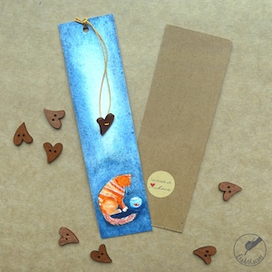Marcador de gato de jengibre lindo regalo de gato para el propietario del gato regalo amante del gato regalo pintado a mano marcador gato mamá regalo lindo gatito regalo para el regalo del amante del libro