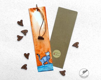 Grey Cat Bookmark Cute Cat Gift For Cat Owner Gift Cat Lover Gift Hand Painted Bookmark Cat Mom Gift Cute Kitty Gift For Book Lover Gift