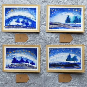 Silent Night Christmas Cards 6th Set, Christmas gift, gift for art lovers, festive greeting card image 2