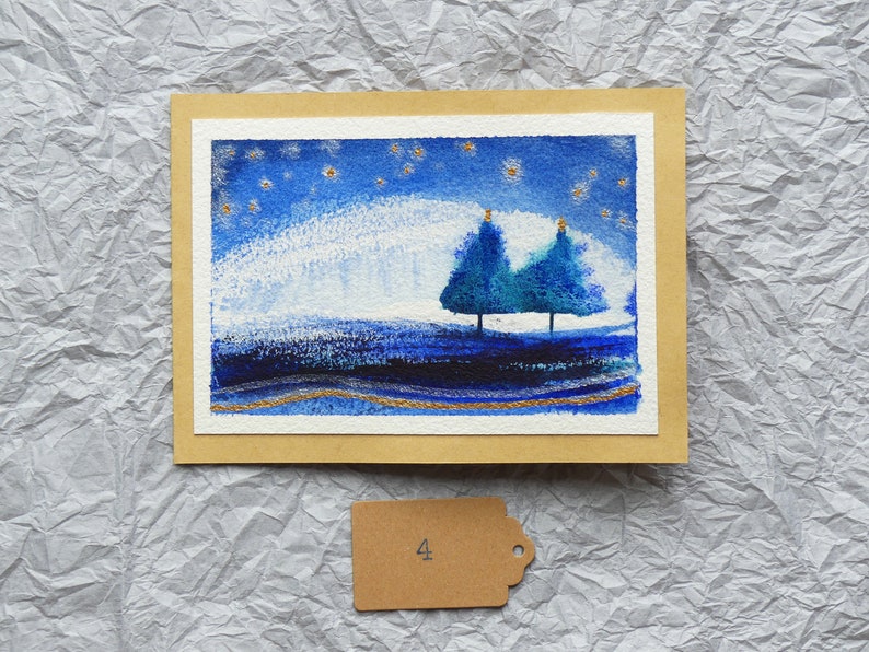 Silent Night Christmas Cards 6th Set, Christmas gift, gift for art lovers, festive greeting card image 6