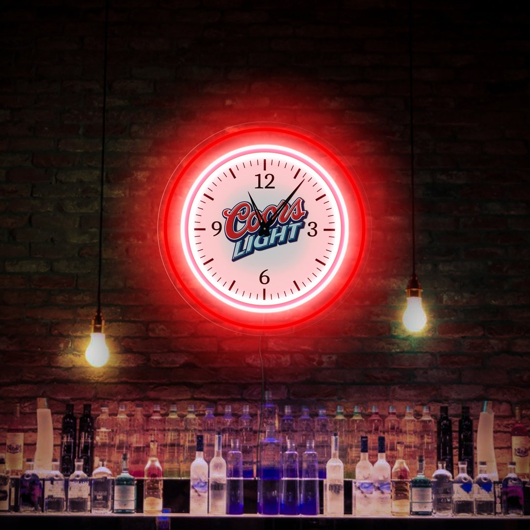 Coors Neon Clock Coors Light Clock Coors Light Beer Decor Etsy